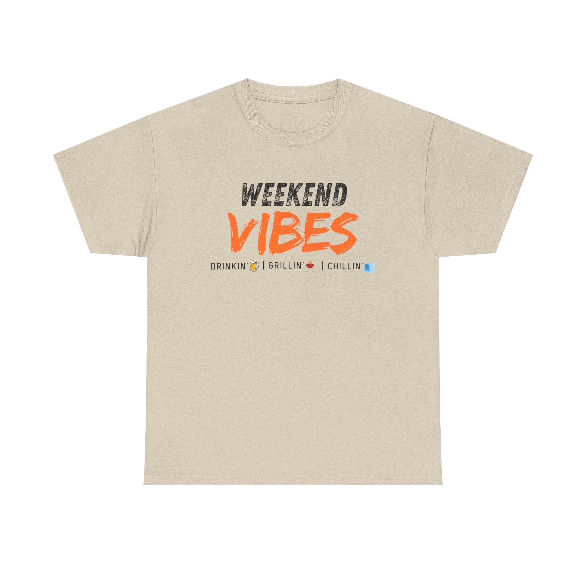 Weekend Vibes Graphic Print T-Shirt — Drinkin’ Grillin’ Chillin’ All Day!
