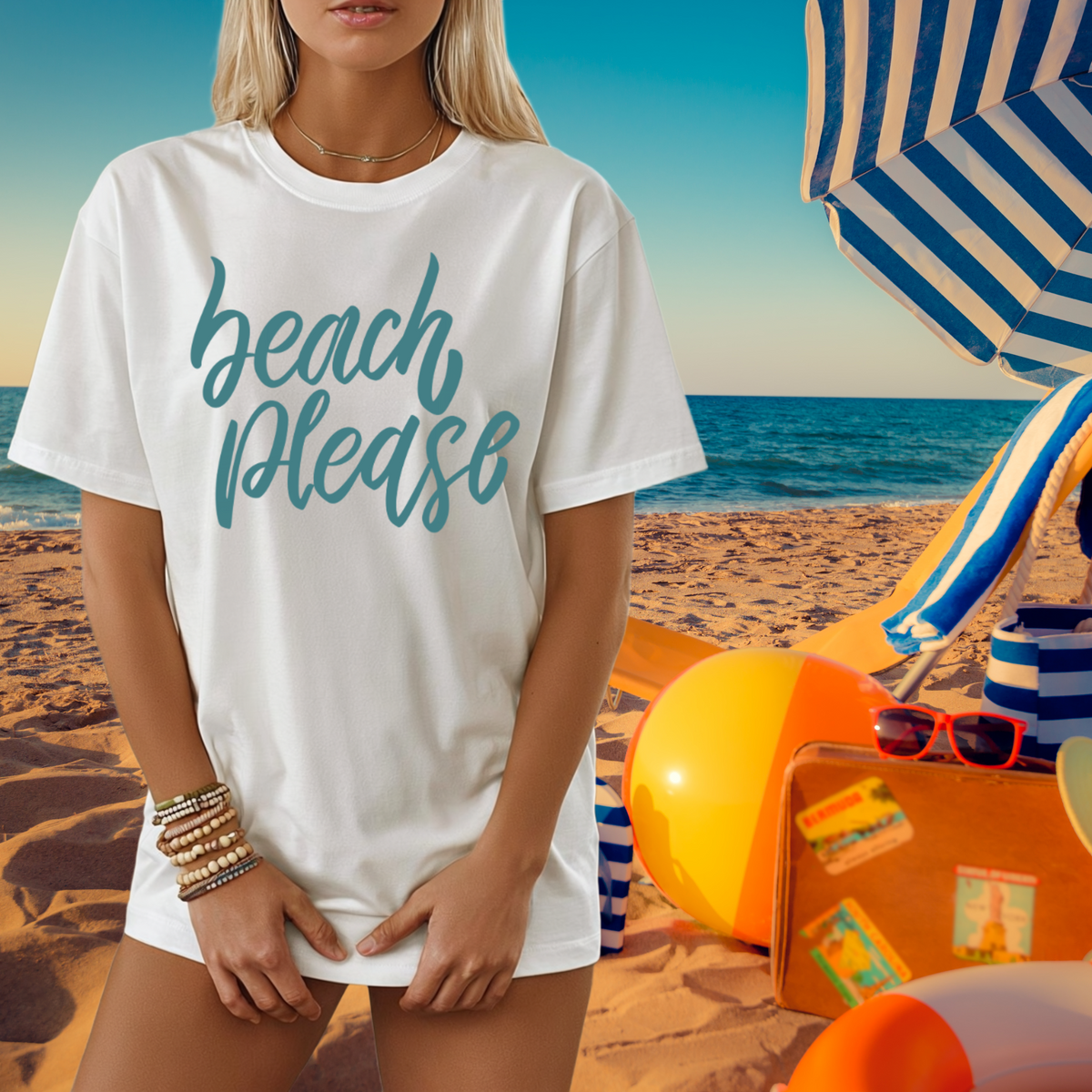 Beach Please Summer Graphic Tee