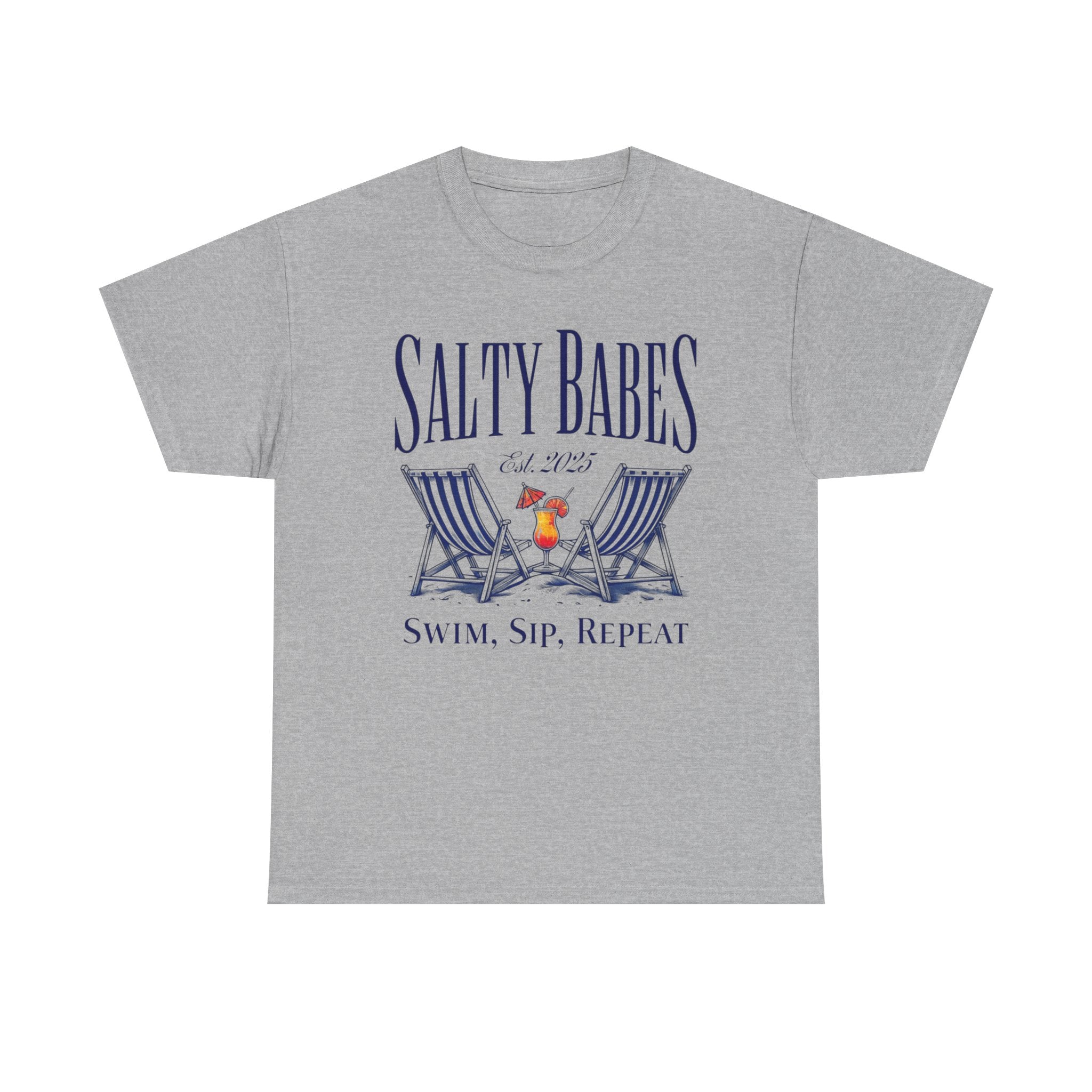 Salty Babes Shirt | Swim Sip Repeat Beach Party Graphic Tee