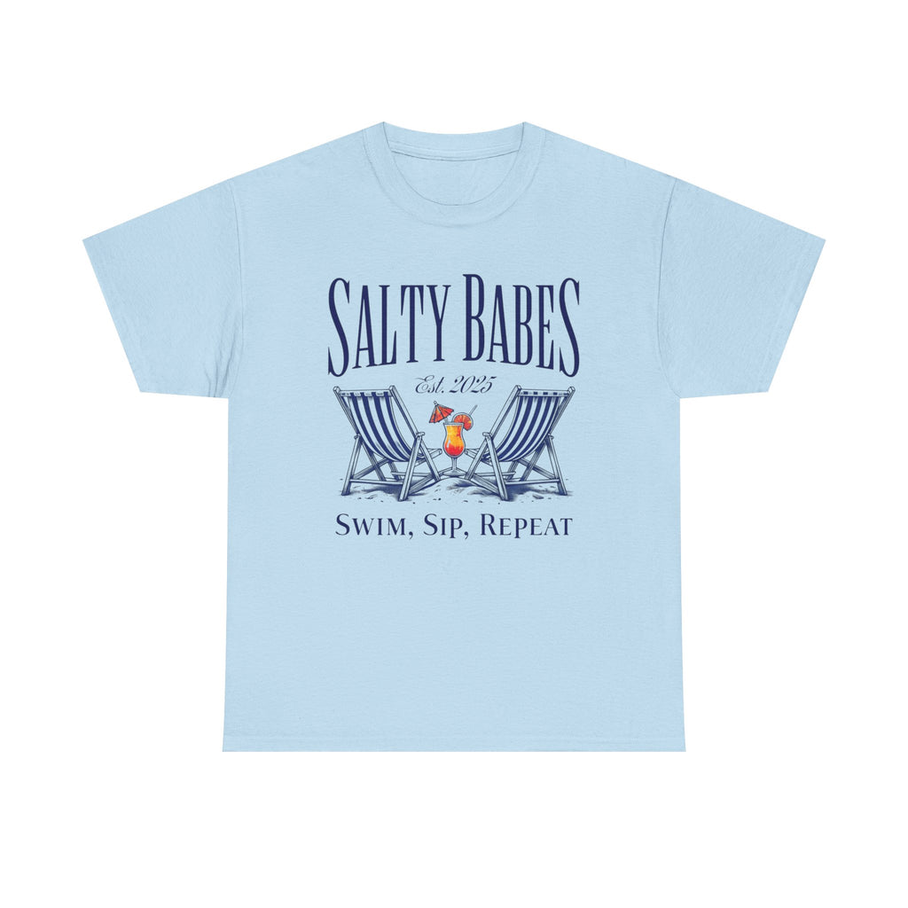 Salty Babes Shirt | Swim Sip Repeat Beach Party Graphic Tee