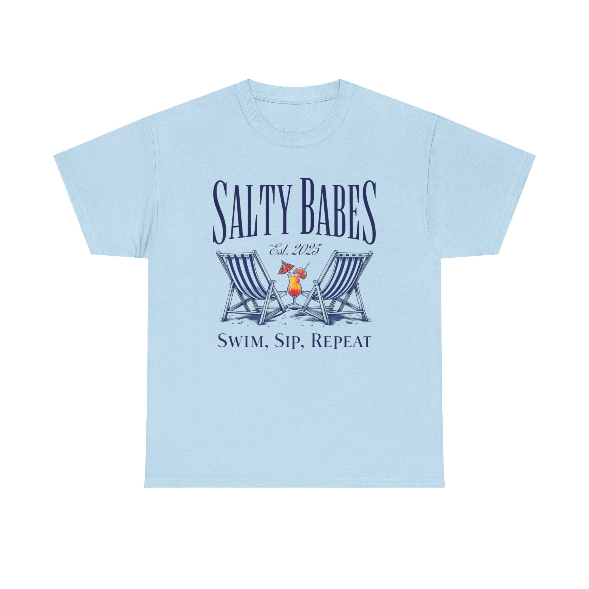 Salty Babes Shirt | Swim Sip Repeat Beach Party Graphic Tee
