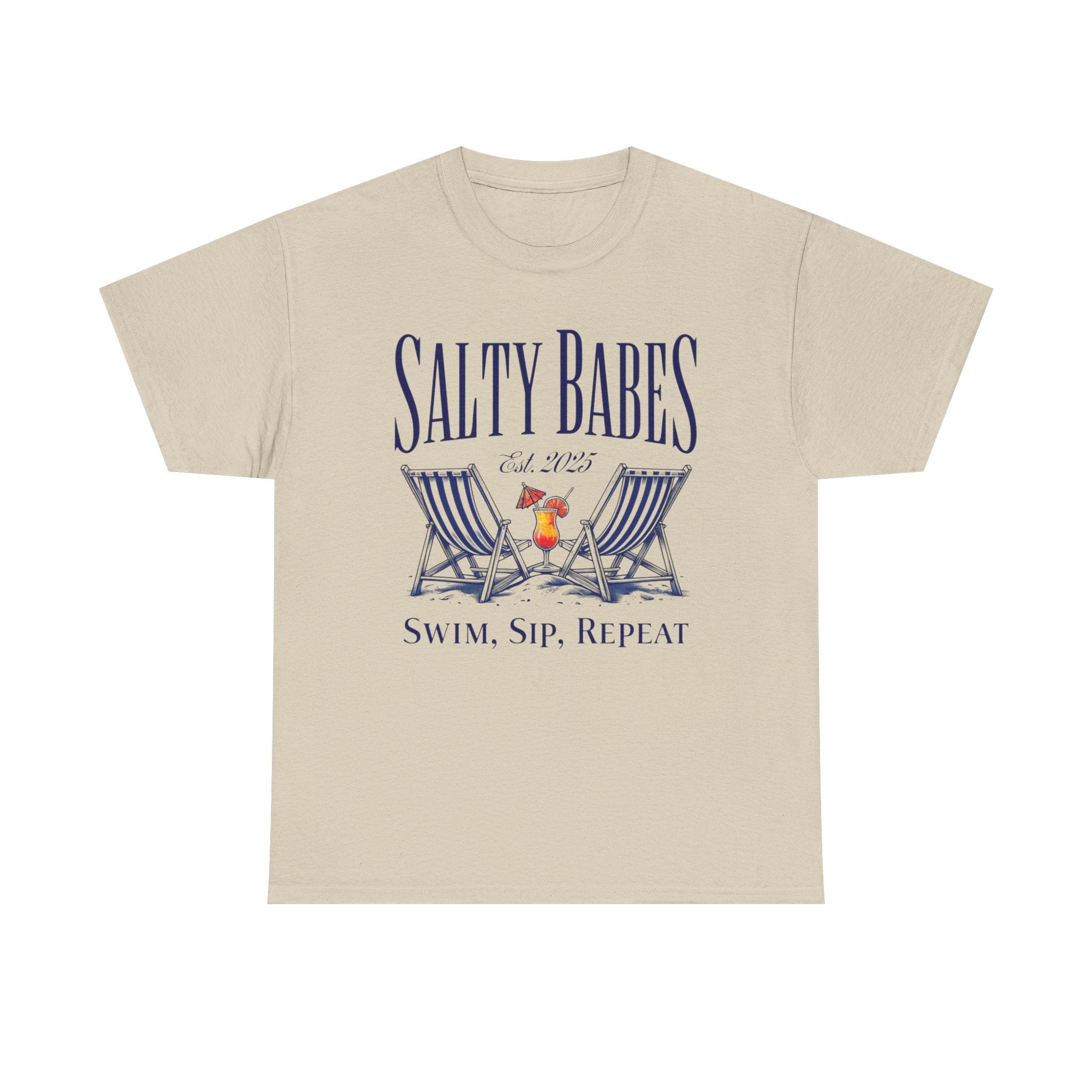 Salty Babes Shirt | Swim Sip Repeat Beach Party Graphic Tee