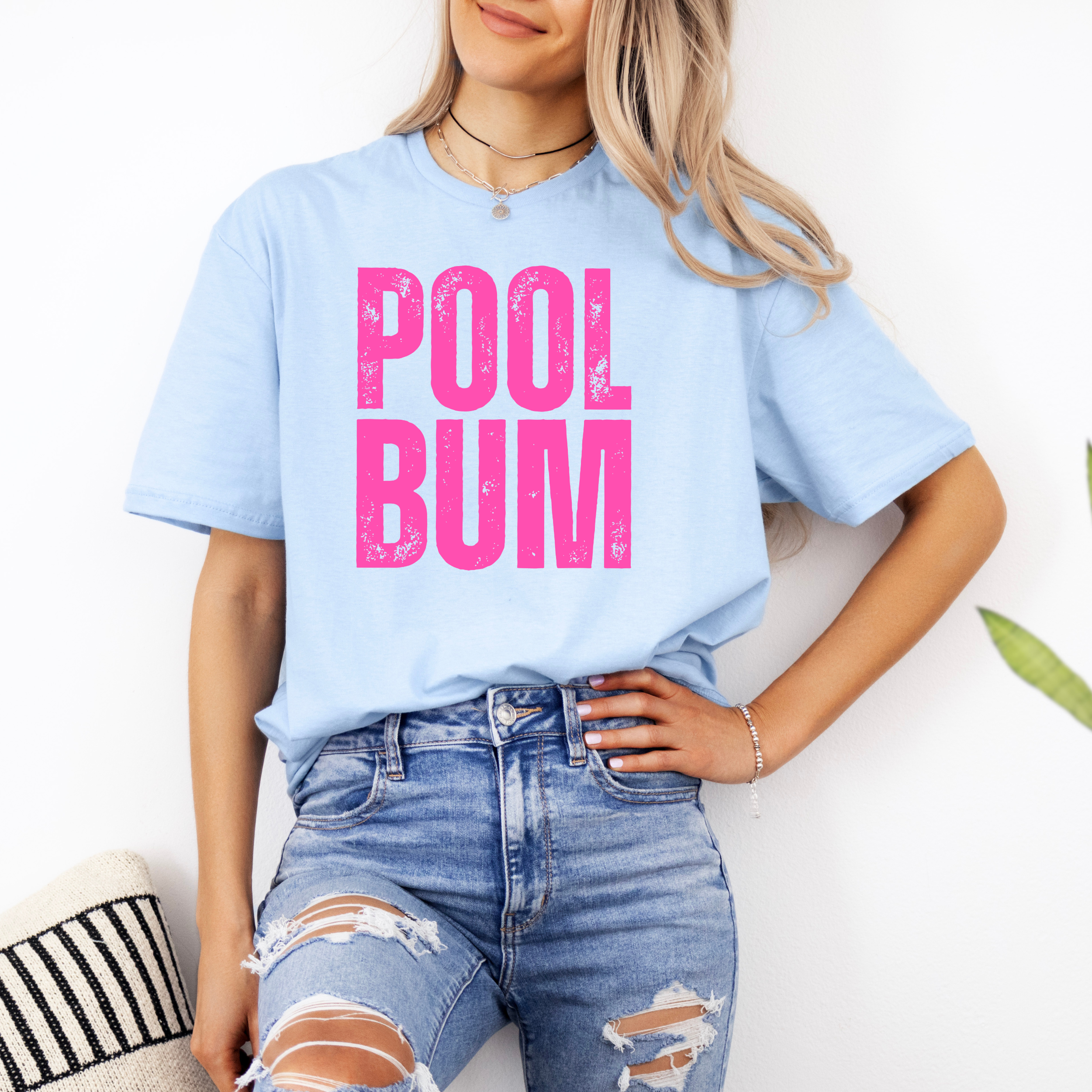 Pool Bum Retro Summer Chill Graphic Print Tee