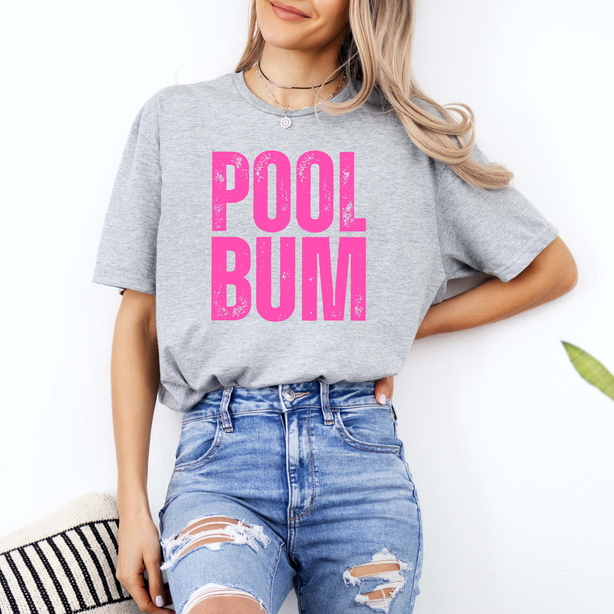 Pool Bum Retro Summer Chill Graphic Print Tee