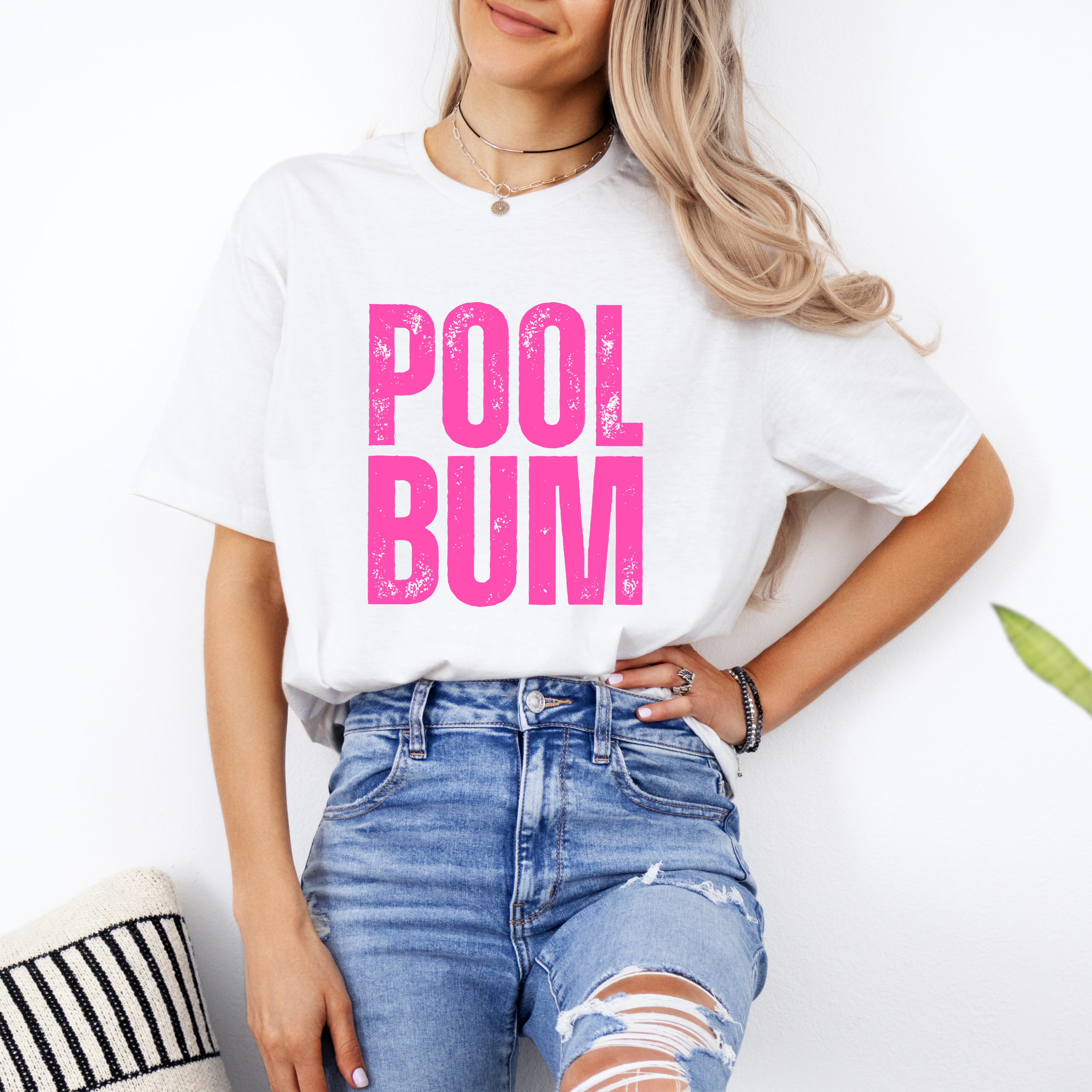 Pool Bum Retro Summer Chill Graphic Print Tee