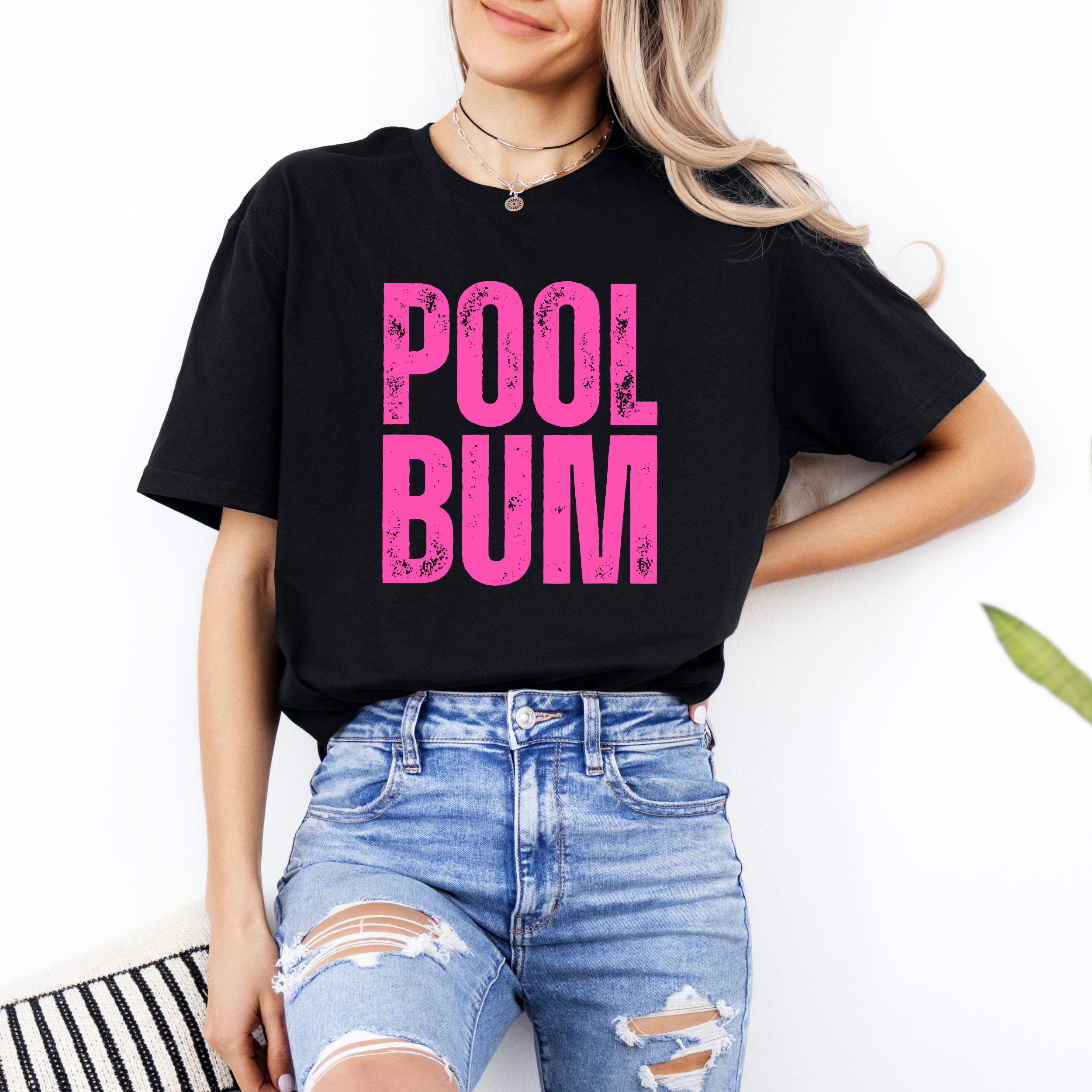 Pool Bum Retro Summer Chill Graphic Print Tee