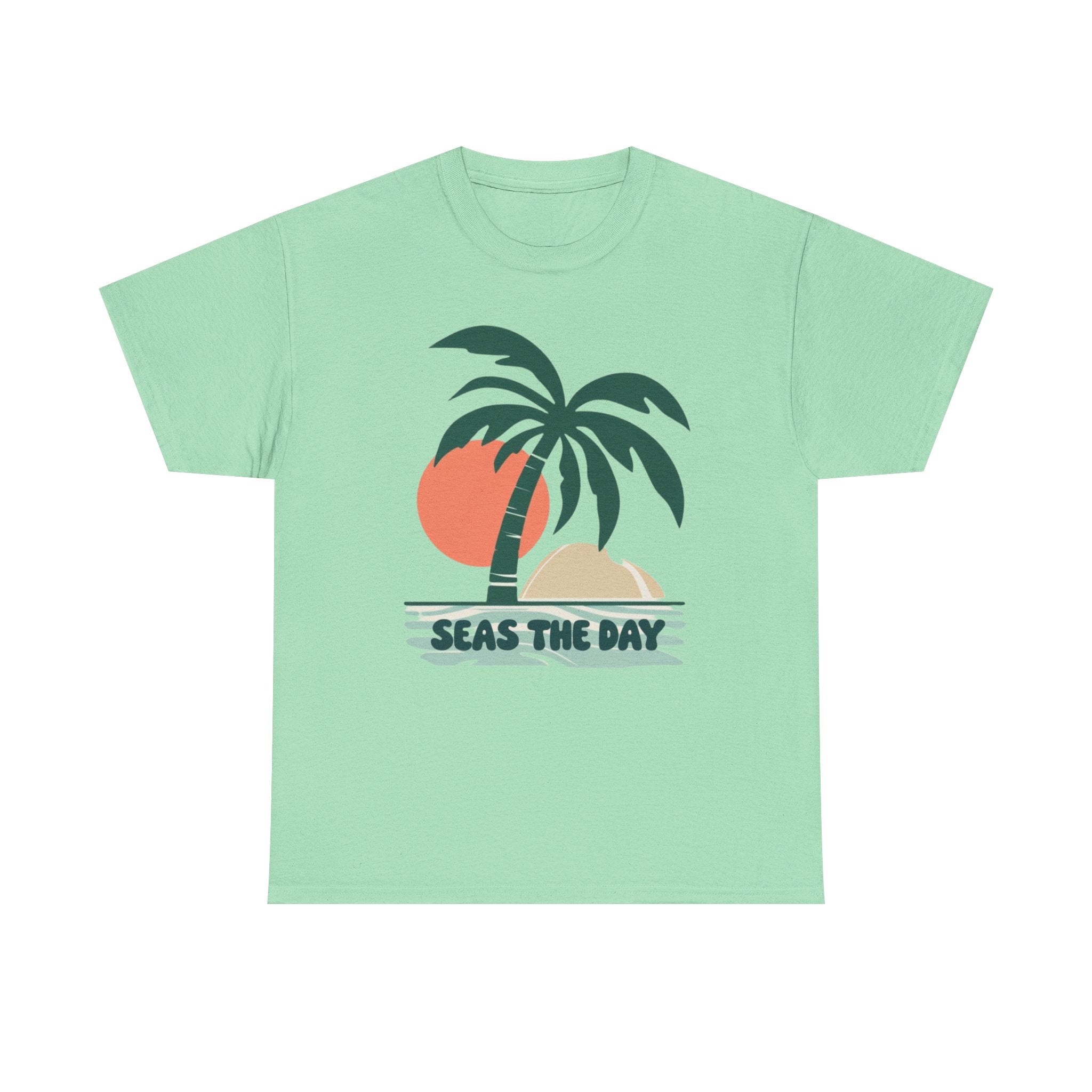 Seas the Day Shirt Palm Tree  Summer Graphic Tee