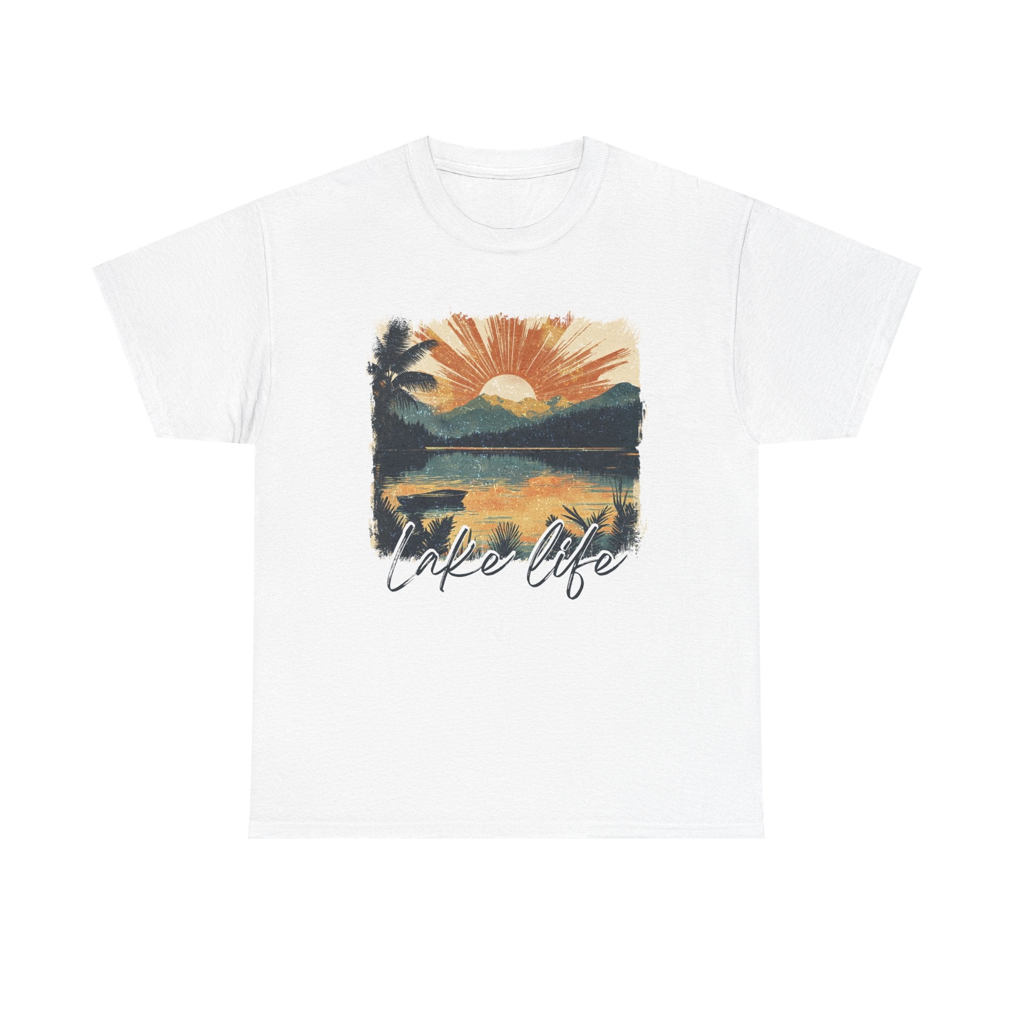 Lake Life Vintage Sunset Graphic Print Tee