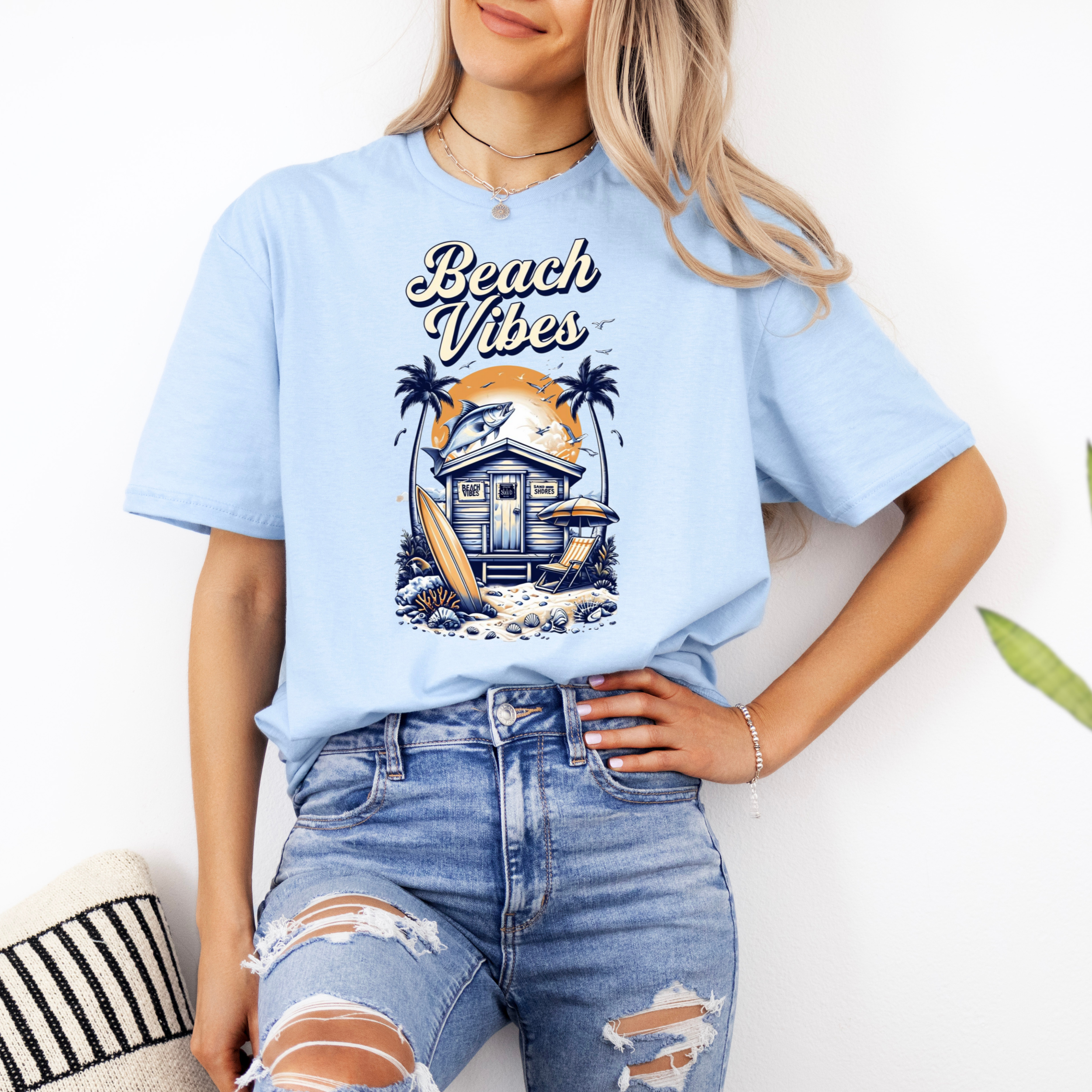 Beach Vibes Vintage Shirt | Retro Beach House Graphic Tee