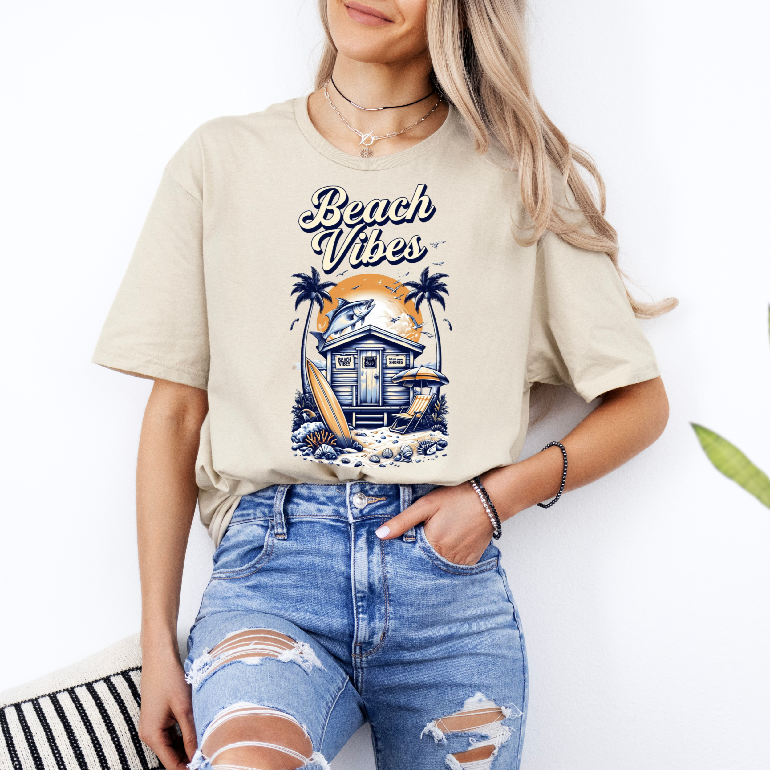 Beach Vibes Vintage Shirt | Retro Beach House Graphic Tee