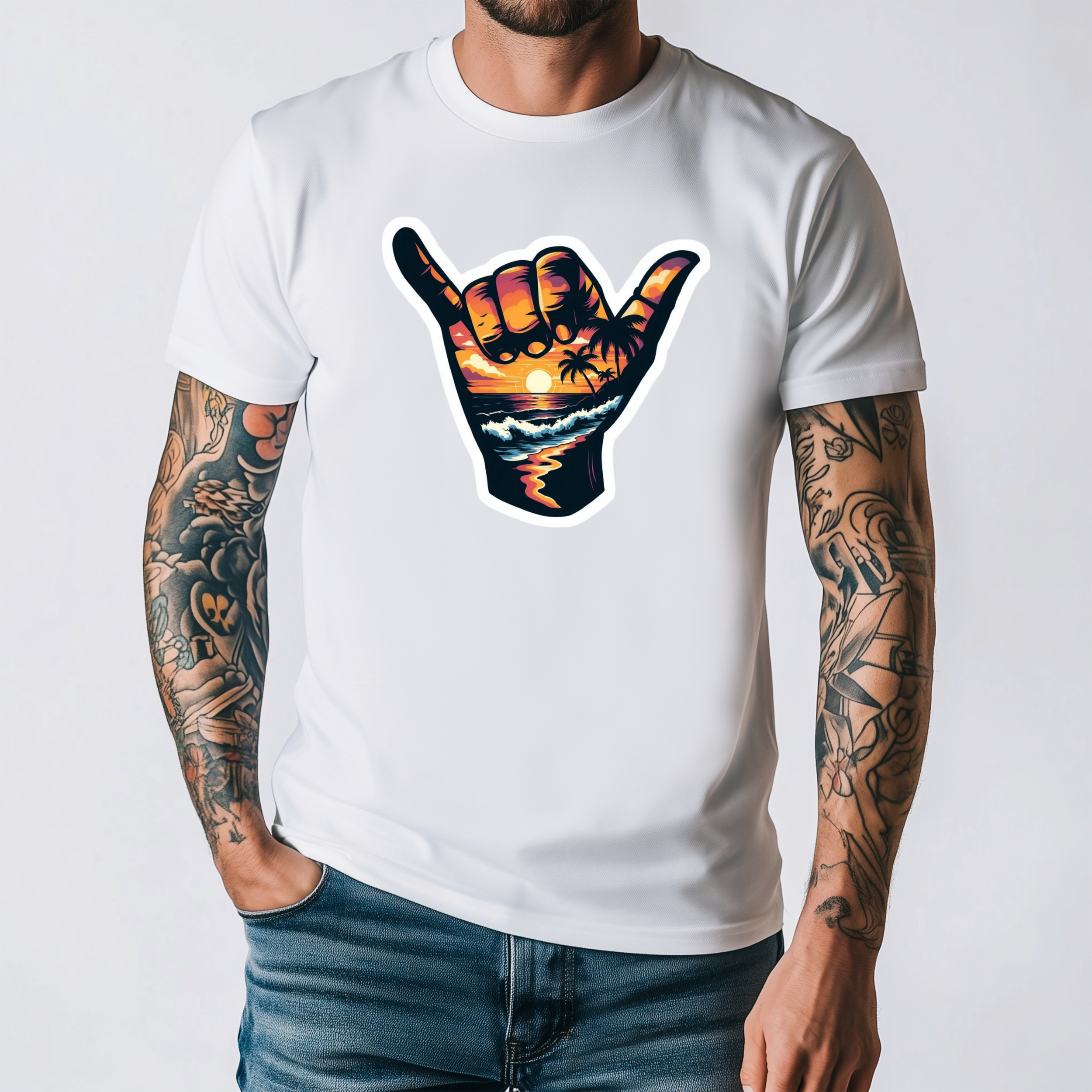 Shaka Sunset Shirt | Hang Loose Beach Vibes Graphic Tee