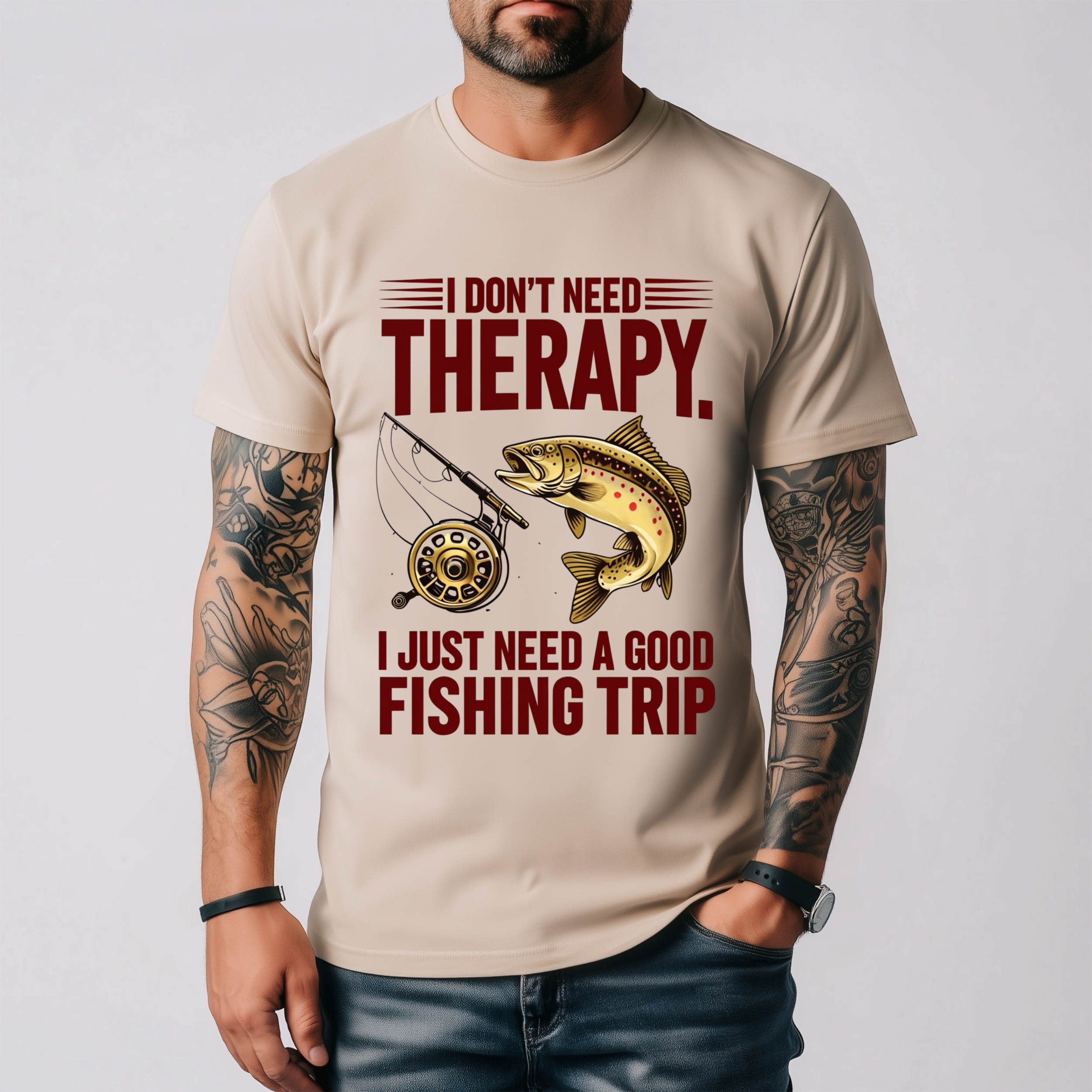 I Don’t Need Therapy — I Just Need a Good Fishing Trip Graphic Print T-Shirt