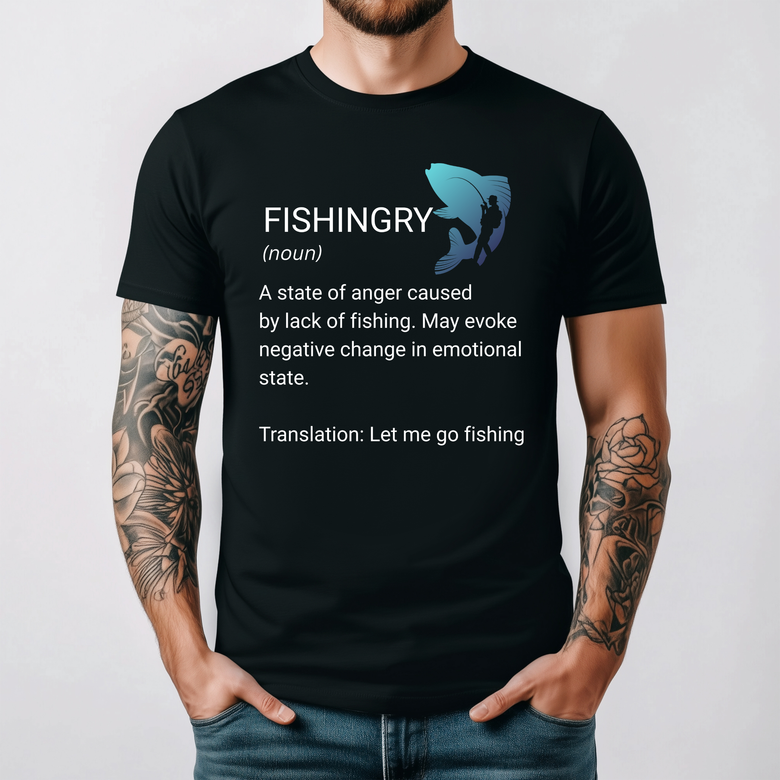 Fishingry T-Shirt – Let Me Go Fishing Graphic Print Tee