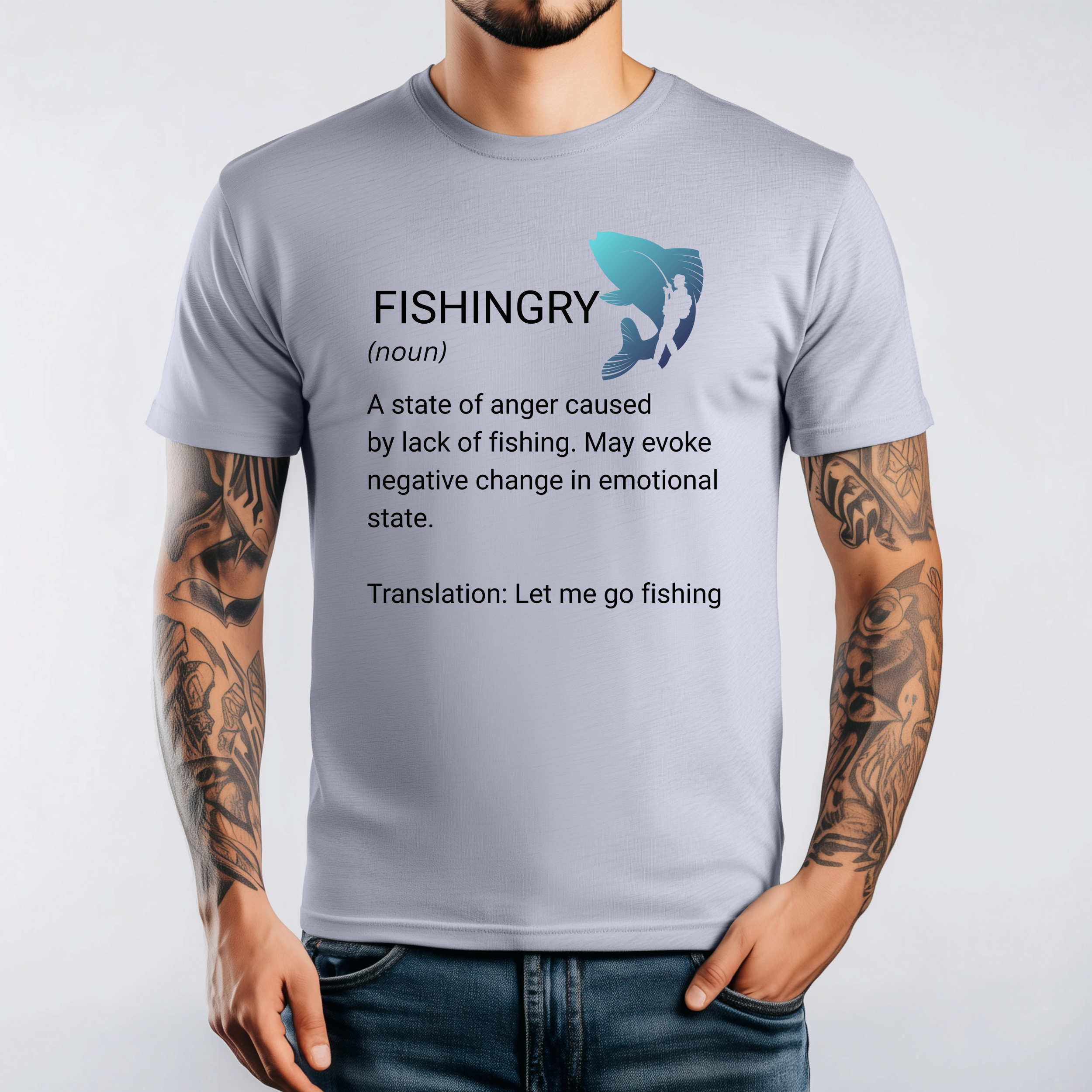 Fishingry T-Shirt – Let Me Go Fishing Graphic Print Tee