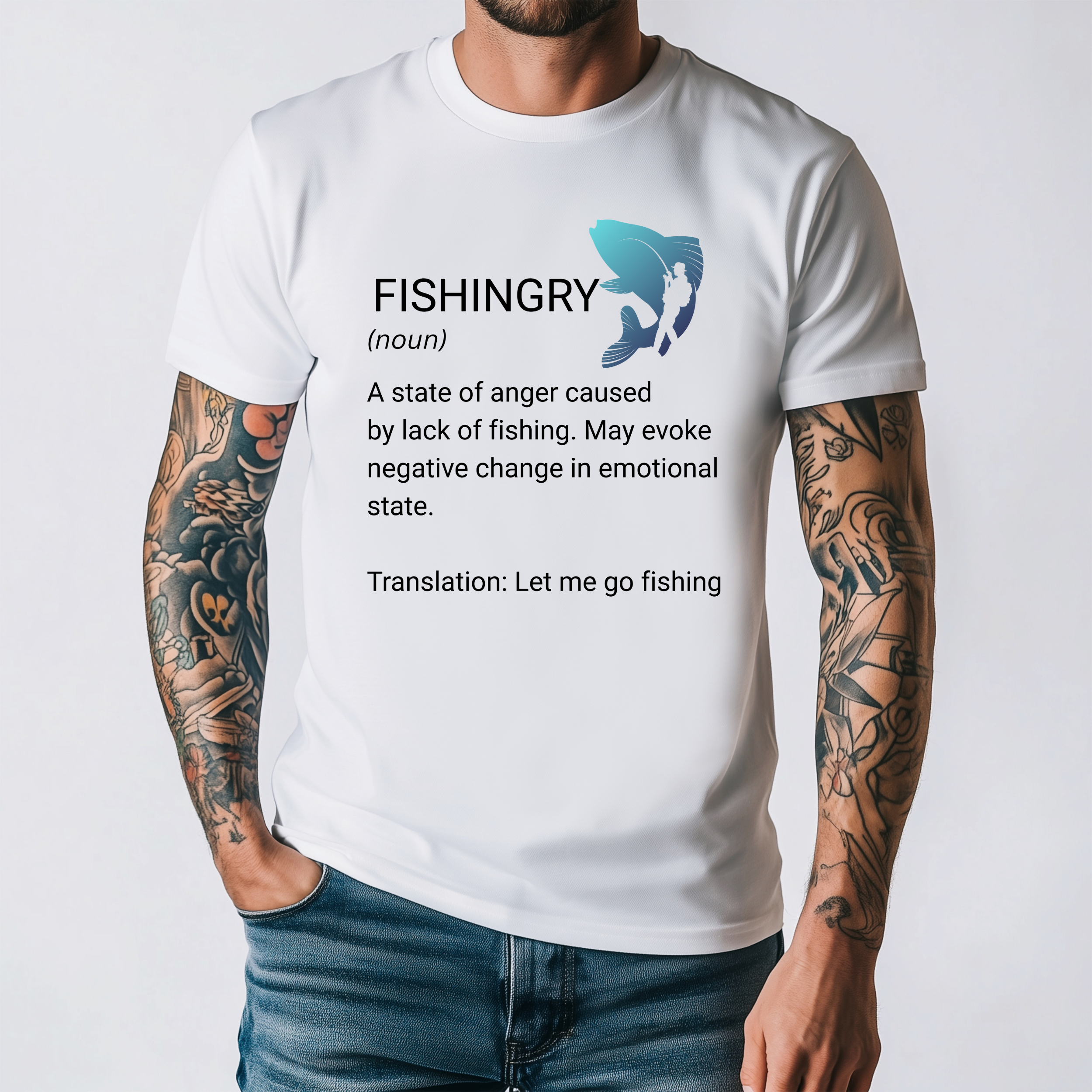 Fishingry T-Shirt – Let Me Go Fishing Graphic Print Tee