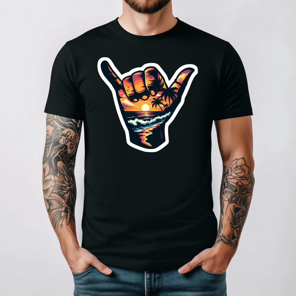 Shaka Sunset Shirt | Hang Loose Beach Vibes Graphic Tee