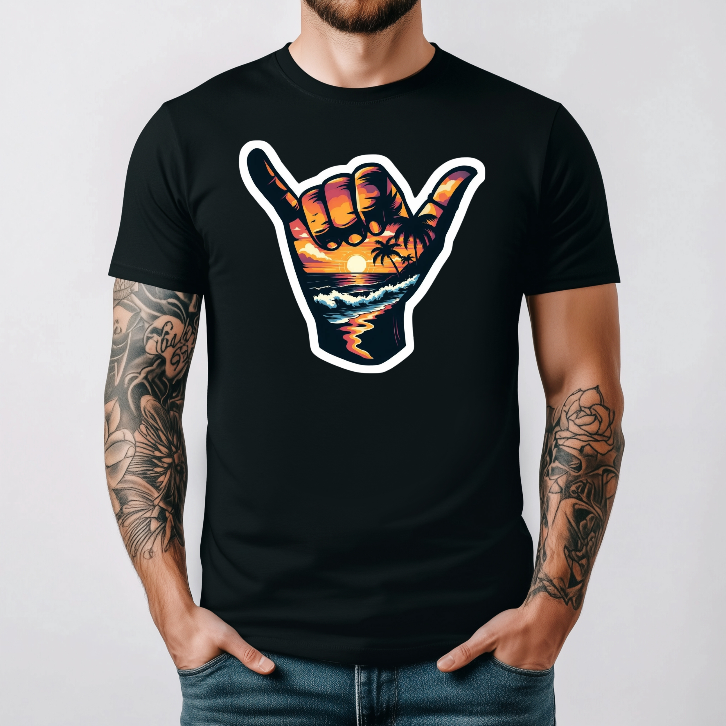 Shaka Sunset Shirt | Hang Loose Beach Vibes Graphic Tee