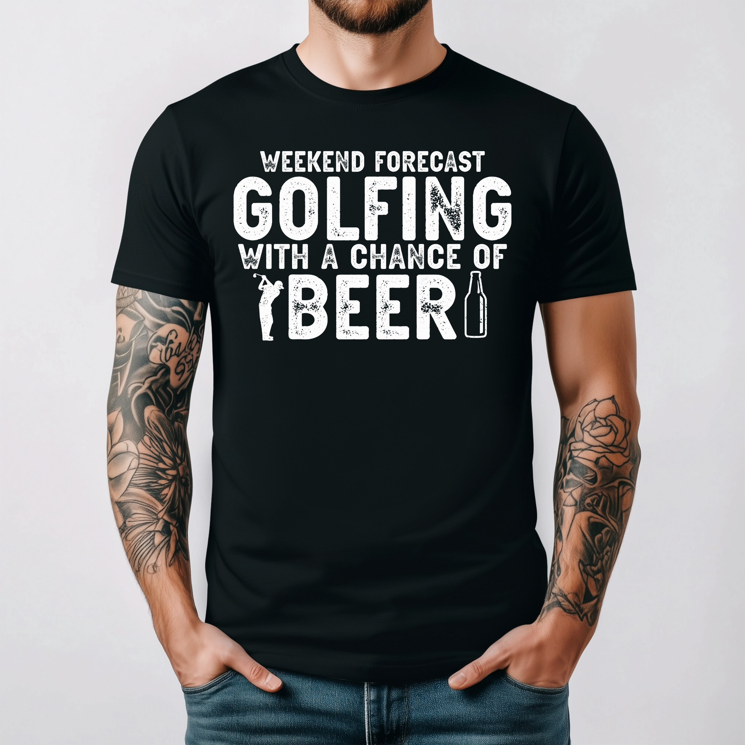 Weekend Forecast: Golfing with a Chance of Beer Graphic Print Tee