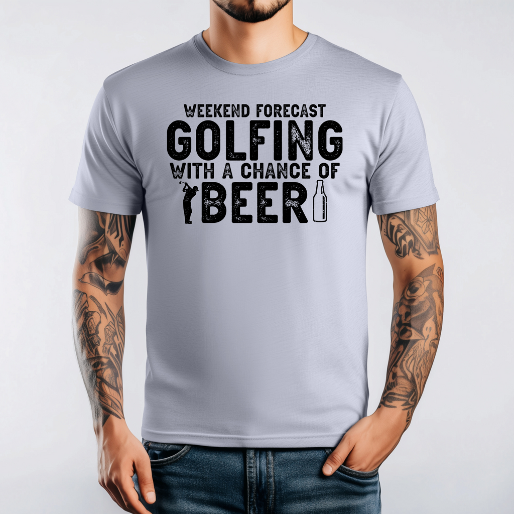Weekend Forecast: Golfing with a Chance of Beer Graphic Print Tee