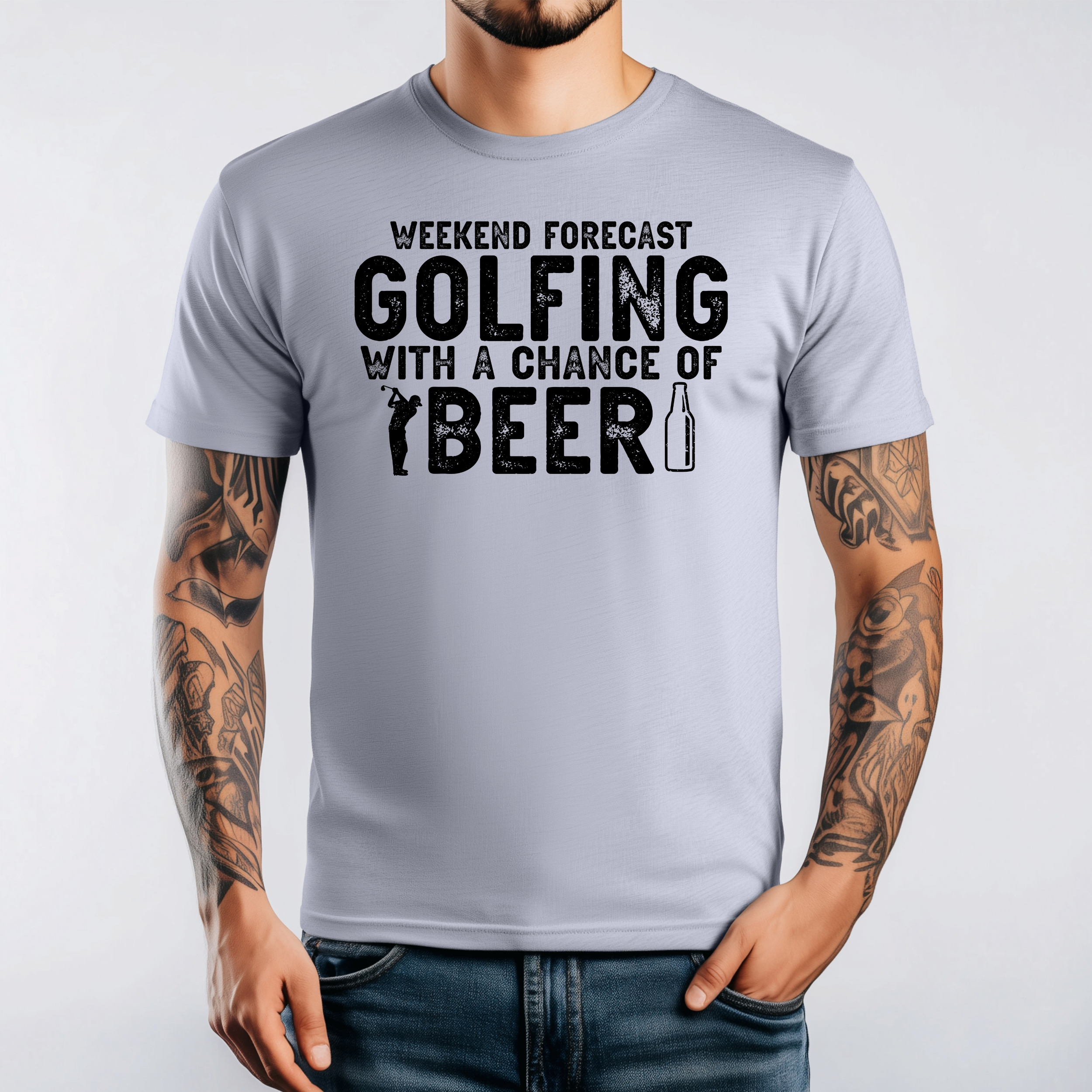 Weekend Forecast: Golfing with a Chance of Beer Graphic Print Tee
