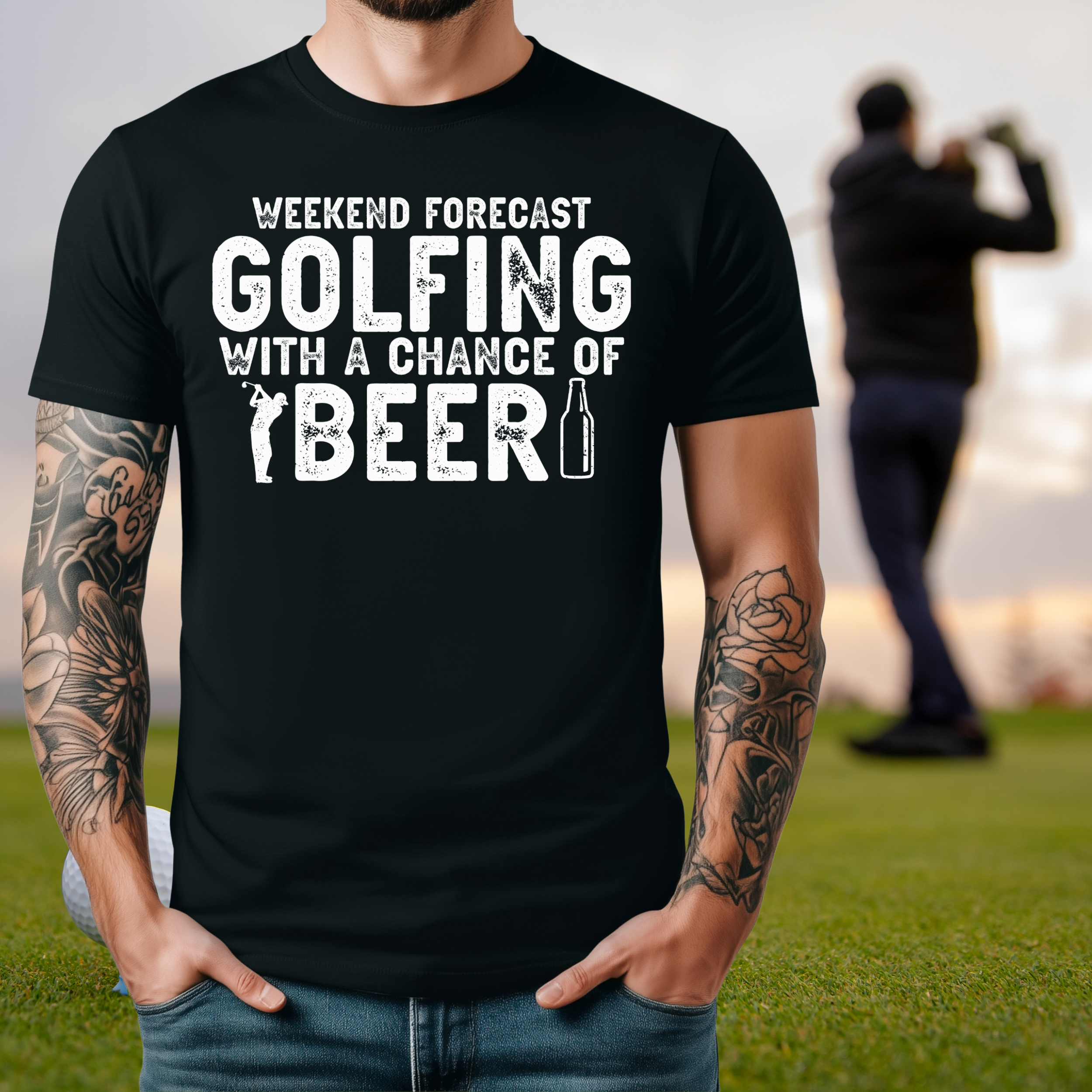Weekend Forecast: Golfing with a Chance of Beer Graphic Print Tee