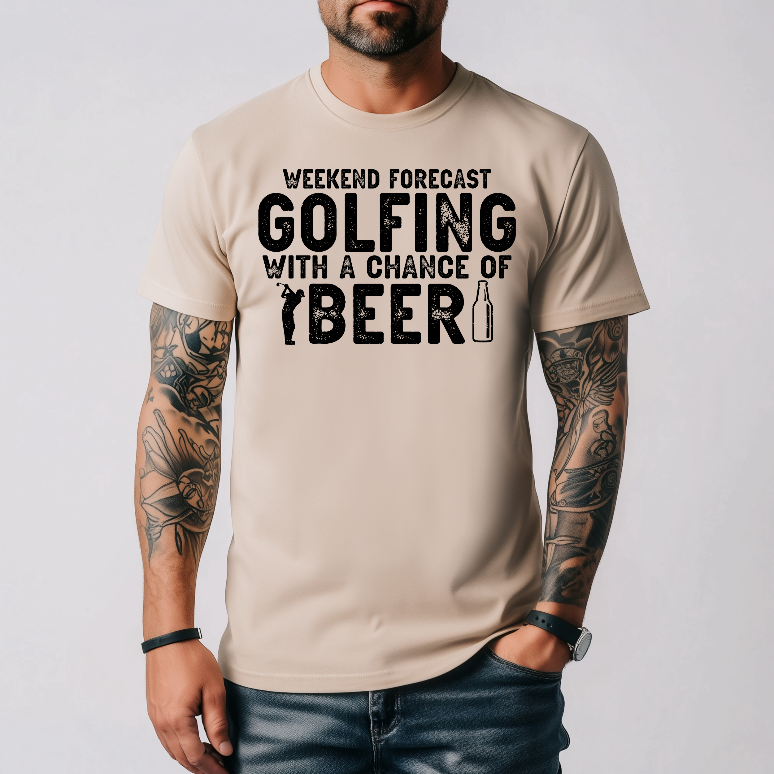 Weekend Forecast: Golfing with a Chance of Beer Graphic Print Tee