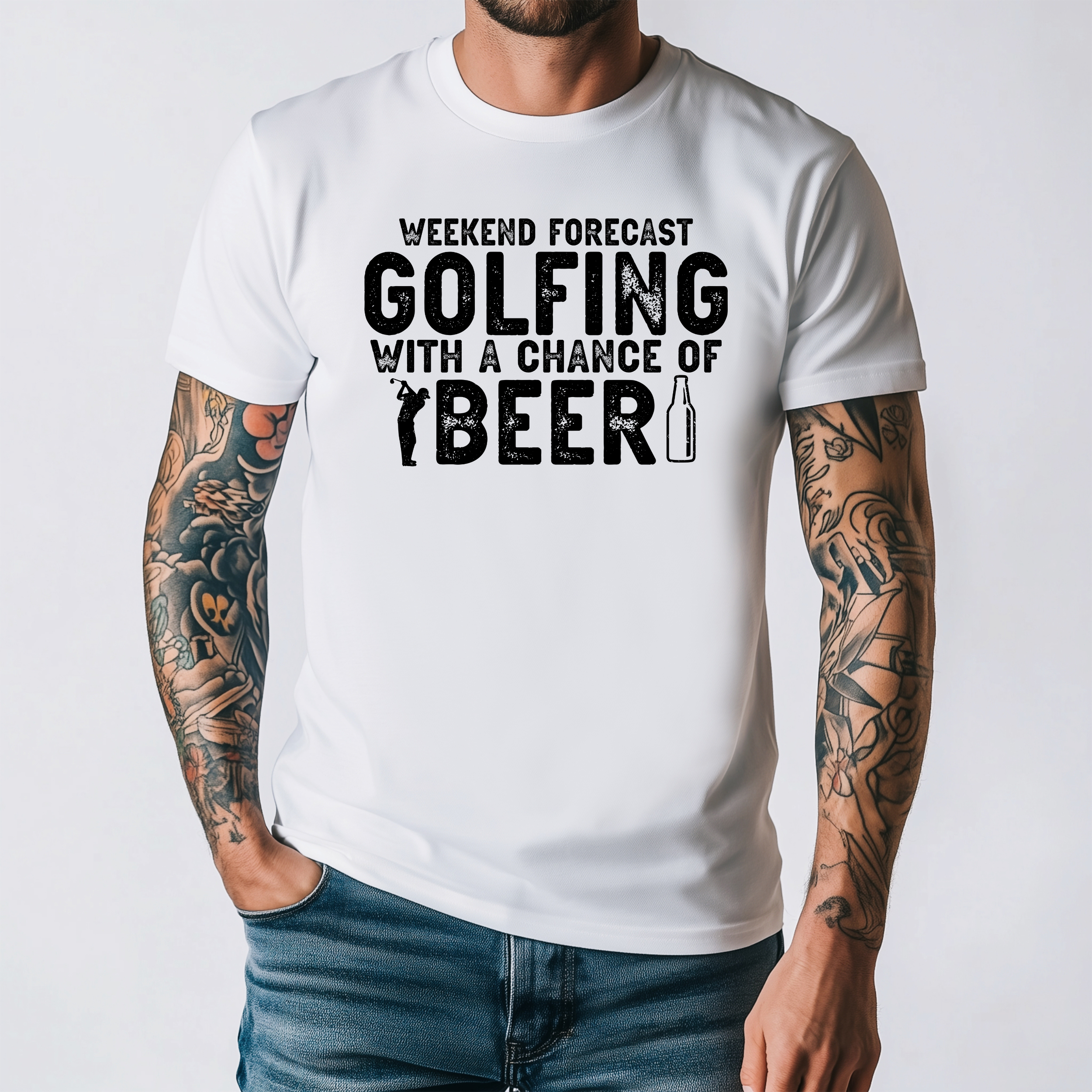 Weekend Forecast: Golfing with a Chance of Beer Graphic Print Tee
